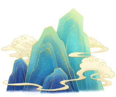 国潮山水祥云图片