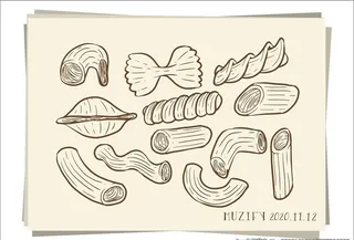 12款入通心粉素描画图片