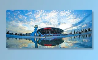 东莞篮球中心晚霞图片