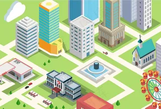 立体创意城市建筑物图案图片