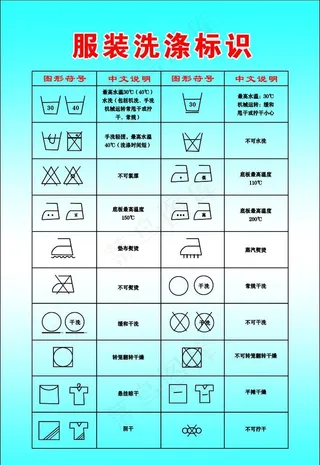 服装洗涤标识图片