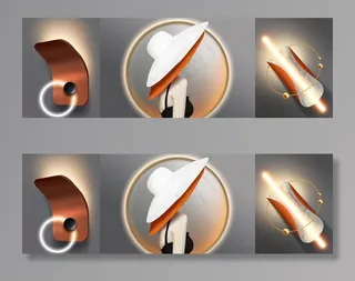 抽象几何美女装饰画图片