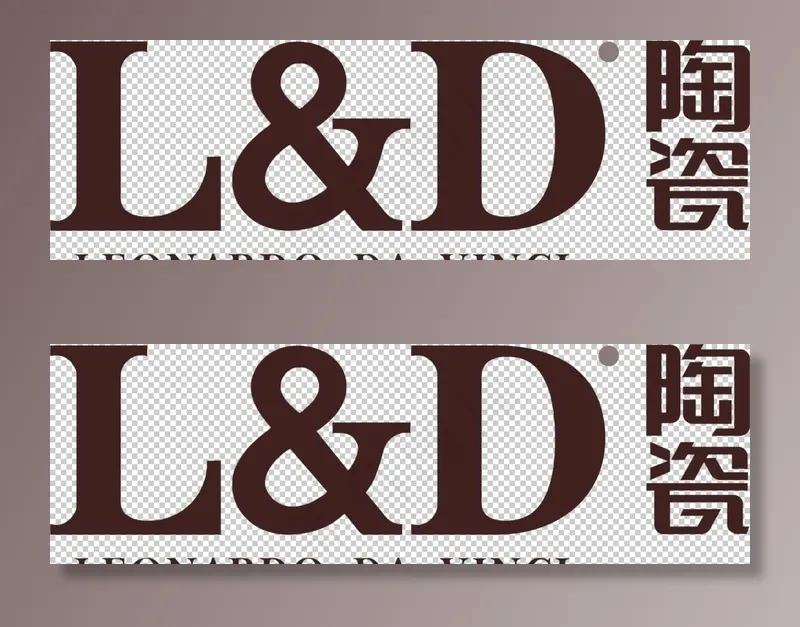 唯美L&D陶瓷 LOGO 设计图片(2599x899)
