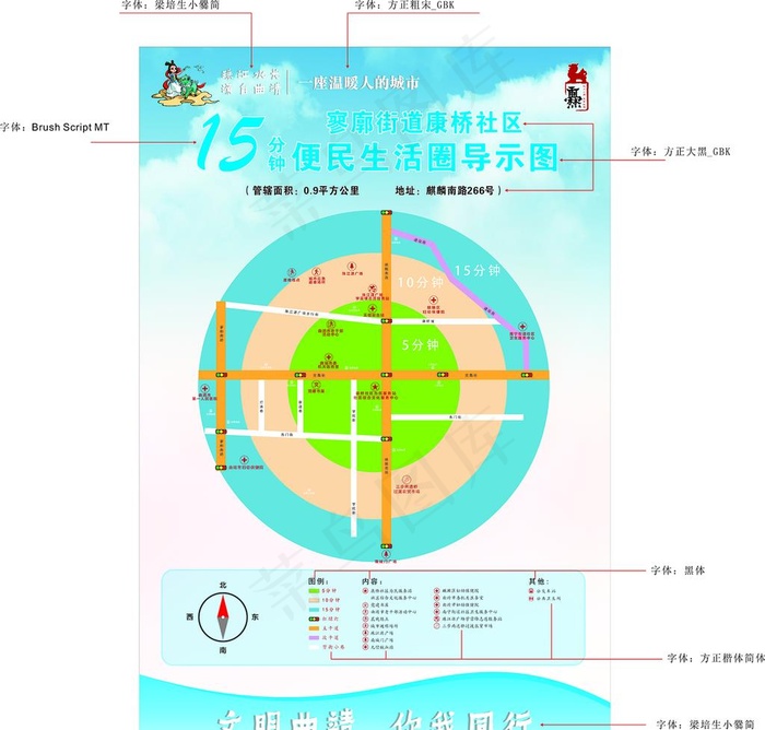 15分钟生活圈图片cdr矢量模版下载