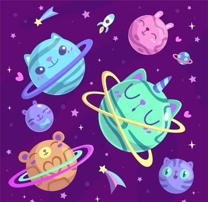 星球背景图片ai矢量模版下载