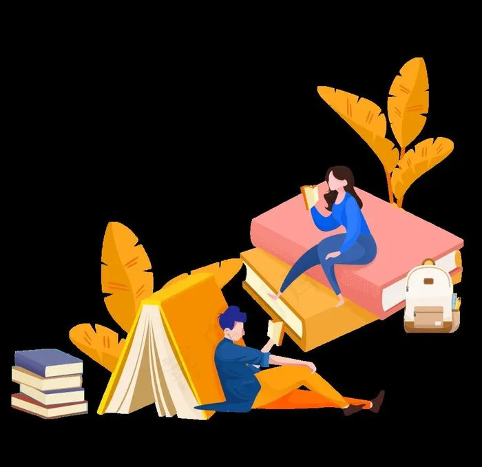 开学季学生扁平插画图片(2000x2000)