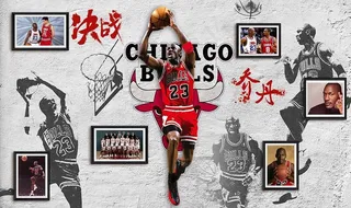 乔丹篮球背景墙图片