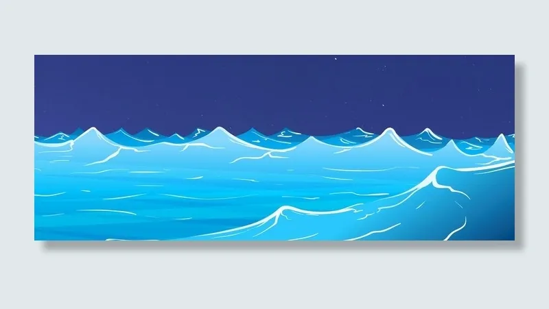 海洋海浪绘画图片