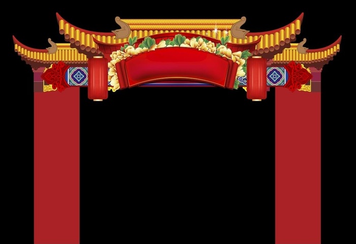 新年门头 庙会门头 图片ai矢量模版下载