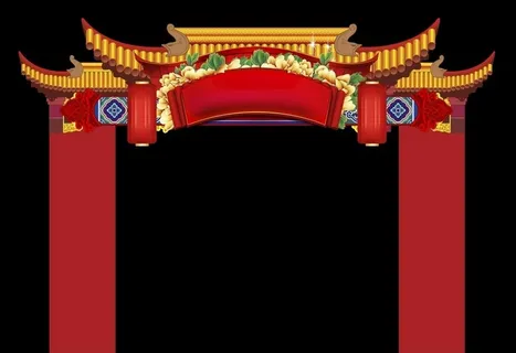 新年门头 庙会门头 图片