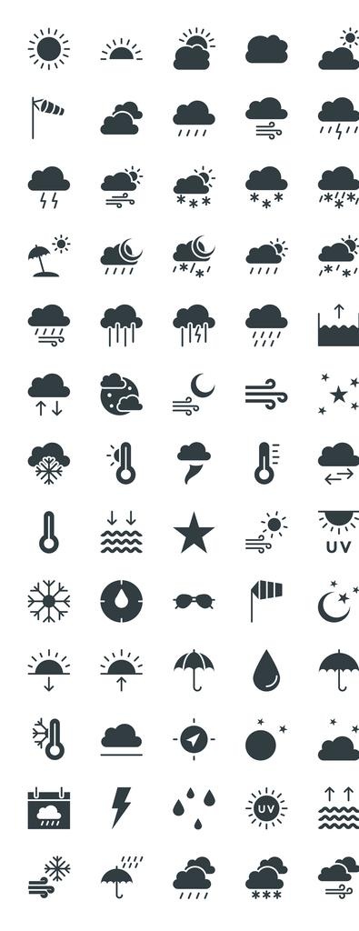 矢量天气图标UI单色图标图片