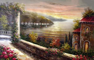 欧式油画风景图片