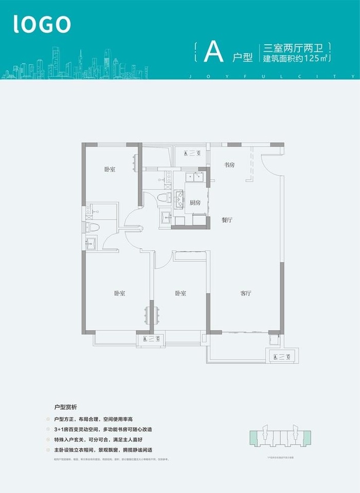 地产户型海报单张图片