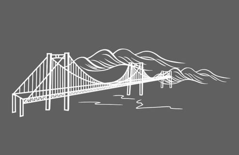 山桥水线稿图片