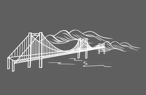 山桥水线稿图片