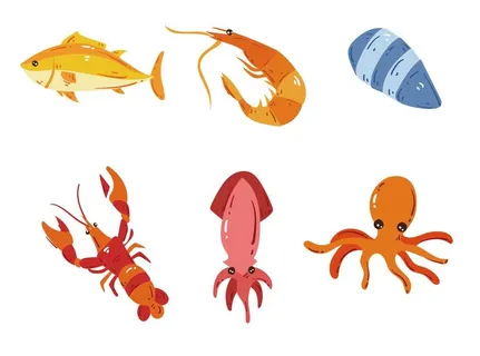 海鲜插画图片