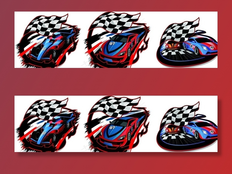 格子旗与赛车图片