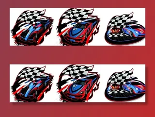 格子旗与赛车图片