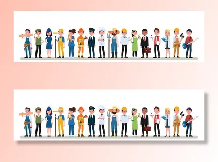 扁平化卡通职业人物插画图片