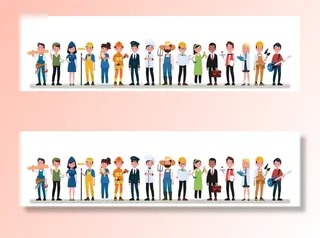 扁平化卡通职业人物插画图片