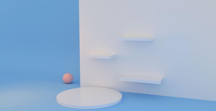 C4D电商清新奶油风场景背景图片