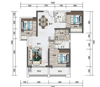 房地产高端户型渲染图片