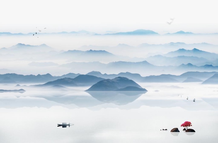 水墨山背景图片(10079x6929)psd模版下载