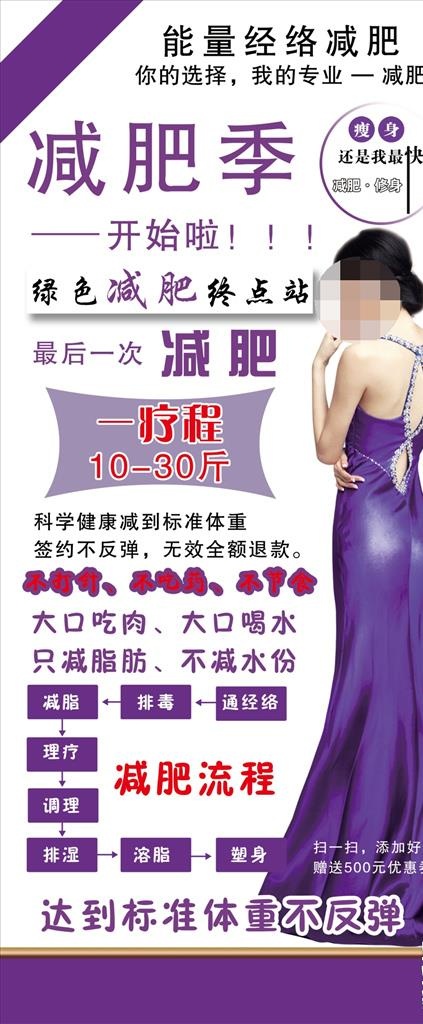 减肥展架图片(2205x4961)psd模版下载