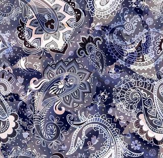 传统民族风腰果花四方连续底纹图片