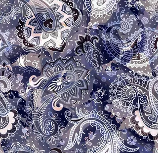 传统民族风腰果花四方连续底纹图片