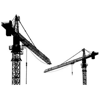 塔吊剪影图片