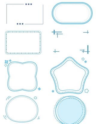 蓝色卡通线条边框图片