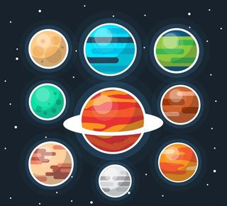 太阳系行星贴纸图片