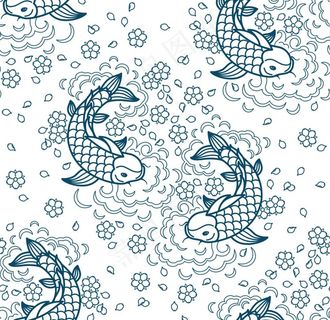无缝鱼纹图片