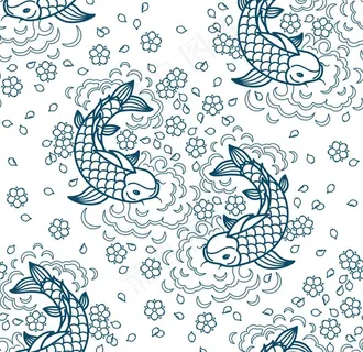 无缝鱼纹图片