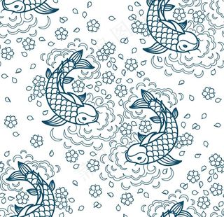无缝鱼纹图片