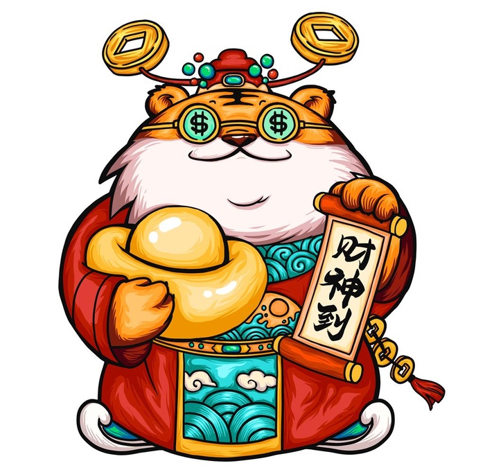 国潮财神老虎图片(4000x4000)psd模版下载