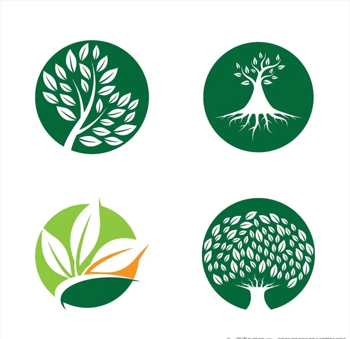 绿色植物图标图片eps,ai矢量模版下载