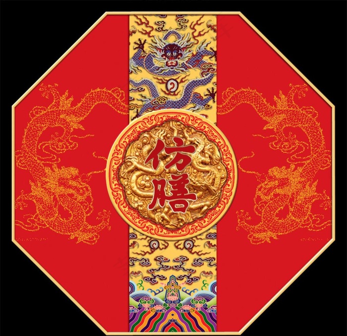 仿膳八角月饼盒顶盖平面图图片(3543x3543)psd模版下载