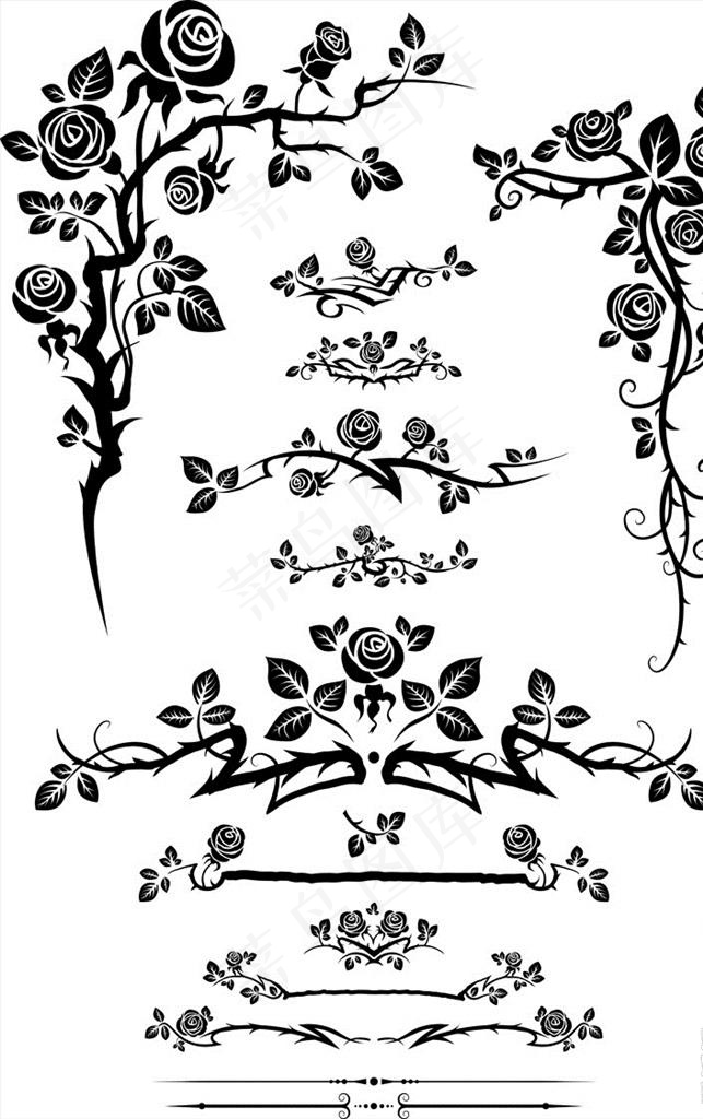 矢量花边藤蔓图片