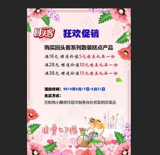 回头客狂欢促销海报图片