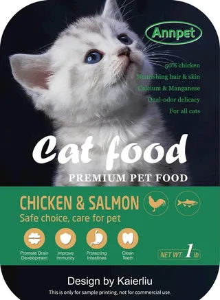 可爱猫粮包装标签图片