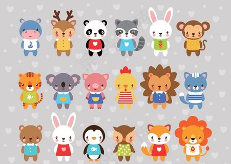 呆萌可爱小清新动物图片