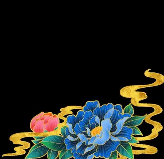 国潮牡丹花图片