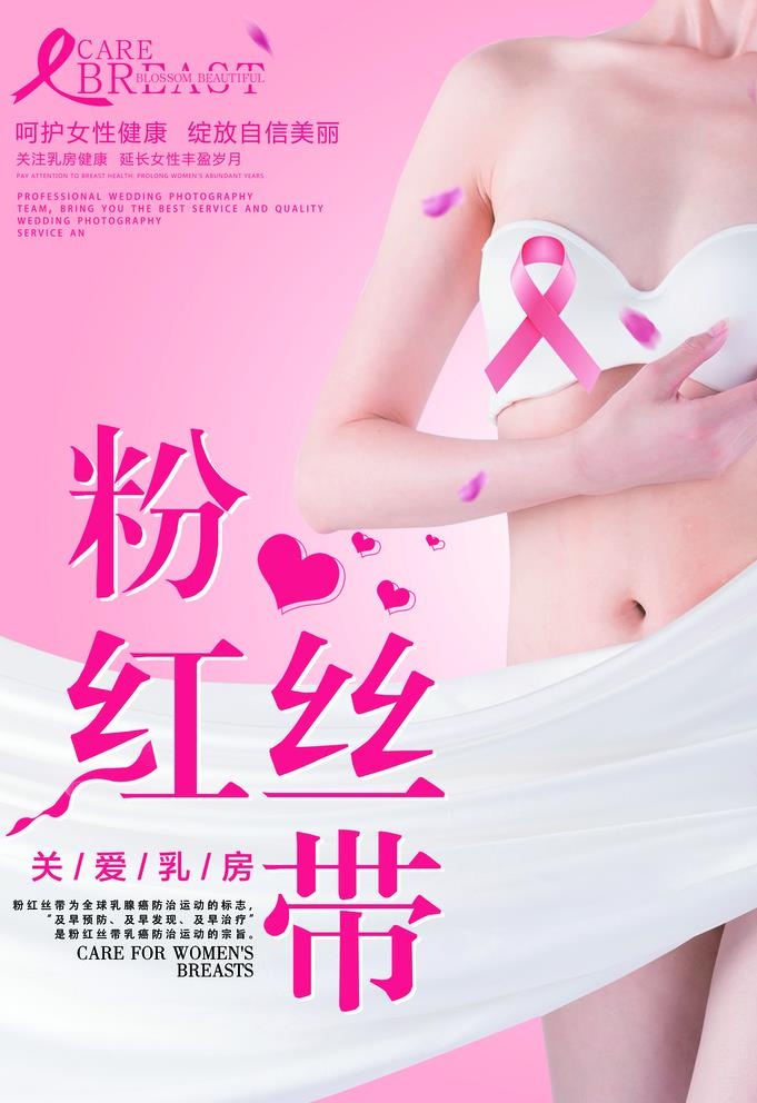 粉红丝带图片(3534x5315)psd模版下载