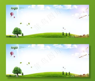 蓝天草地背景图片