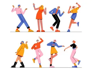 扁平跳舞人物图片