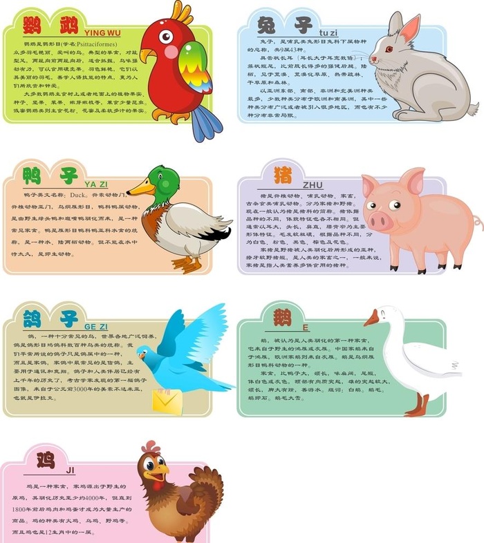 树牌 动物属性 图片cdr矢量模版下载