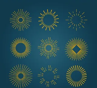 金色圆形图标矢量素材图片