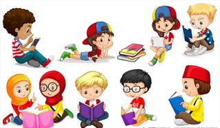 看书的孩子图片